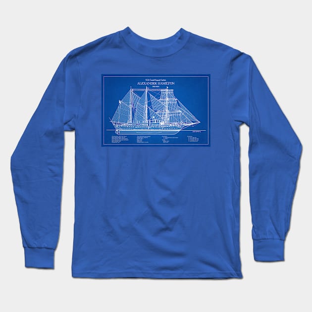 Alexander Hamilton wix-272 United States Coast Guard Cutter - ABD Long Sleeve T-Shirt by SPJE Illustration Photography